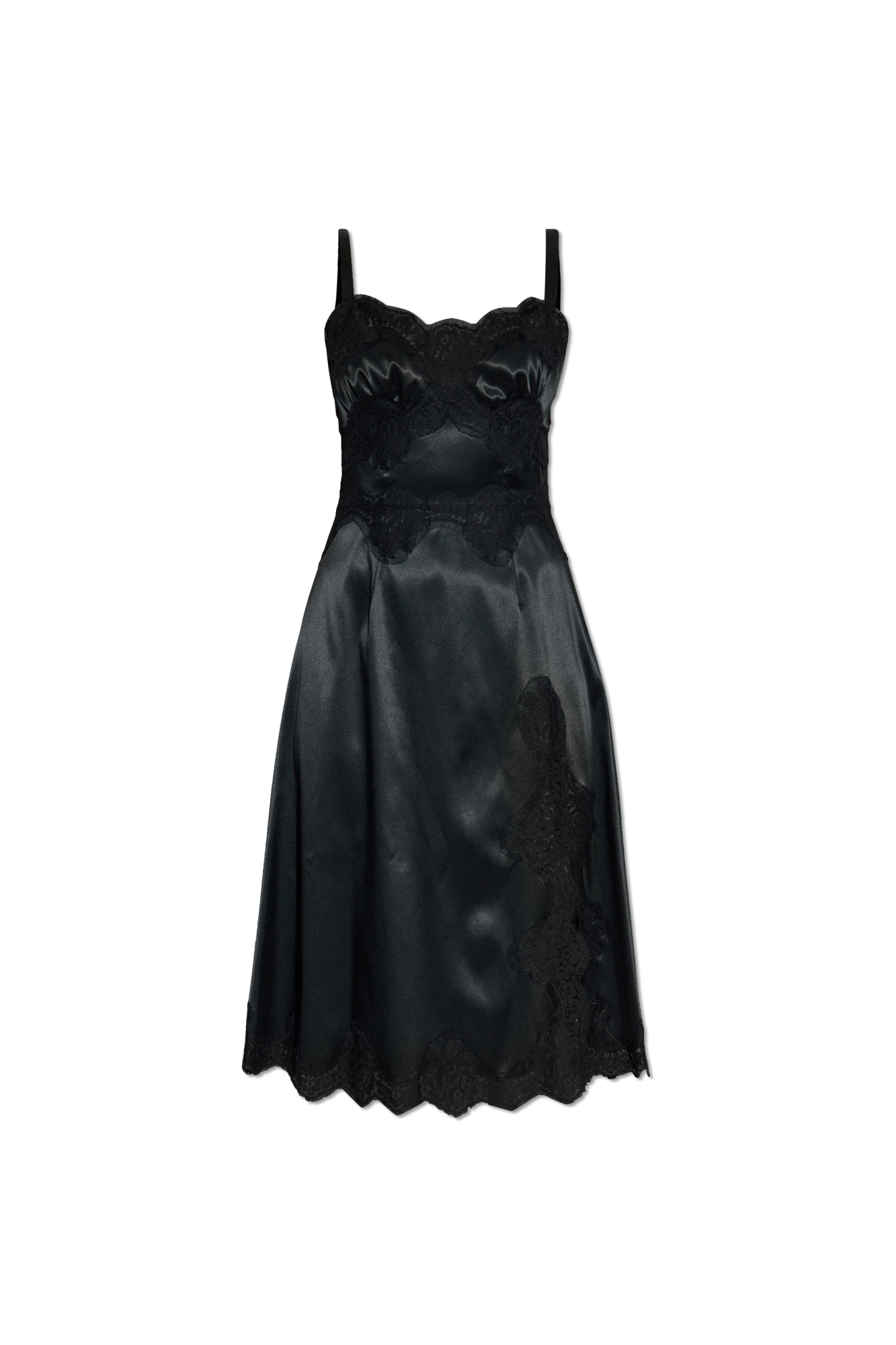 ワンピース Dolce & Gabbana Woolen dress with satin belt and straps Dolce & Gabbana Short woolen dress with satin belt and
